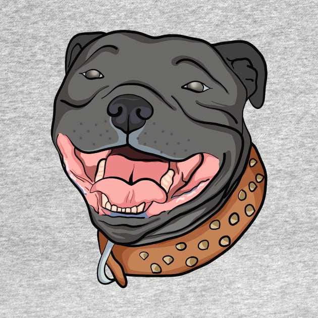 Staffy - Smiling Staffordshire Bull Terrier by Josh Diaz Villegas